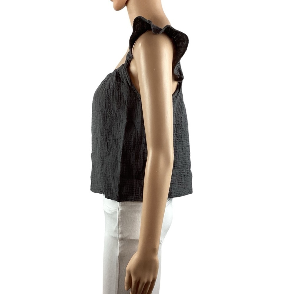 Monrow Ruffle Tank Size S Gray - Picture 4 of 7